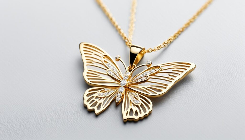 solid gold butterfly necklace