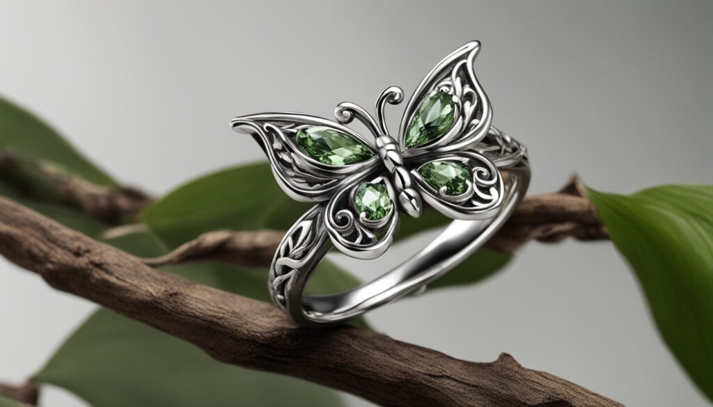 sterling silver butterfly ring