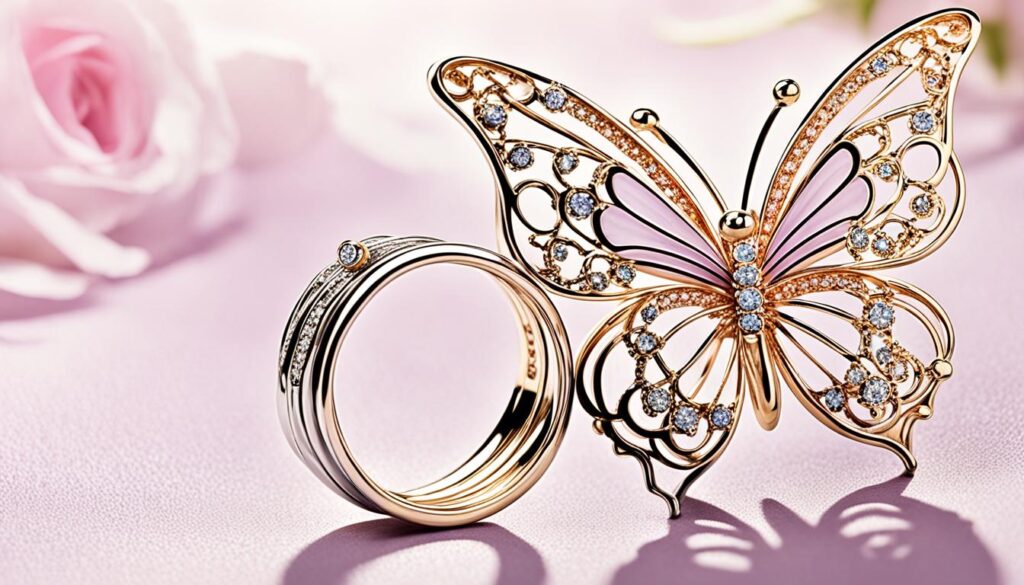 wedding ring butterfly