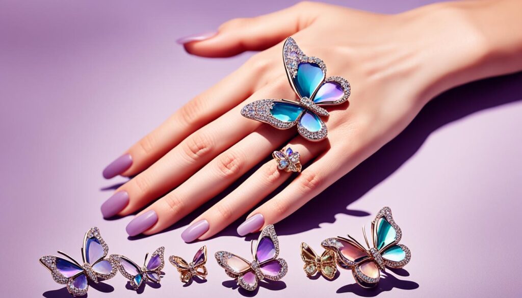 women's butterfly rings