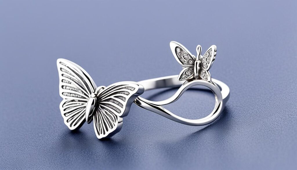 925 silver butterfly ring