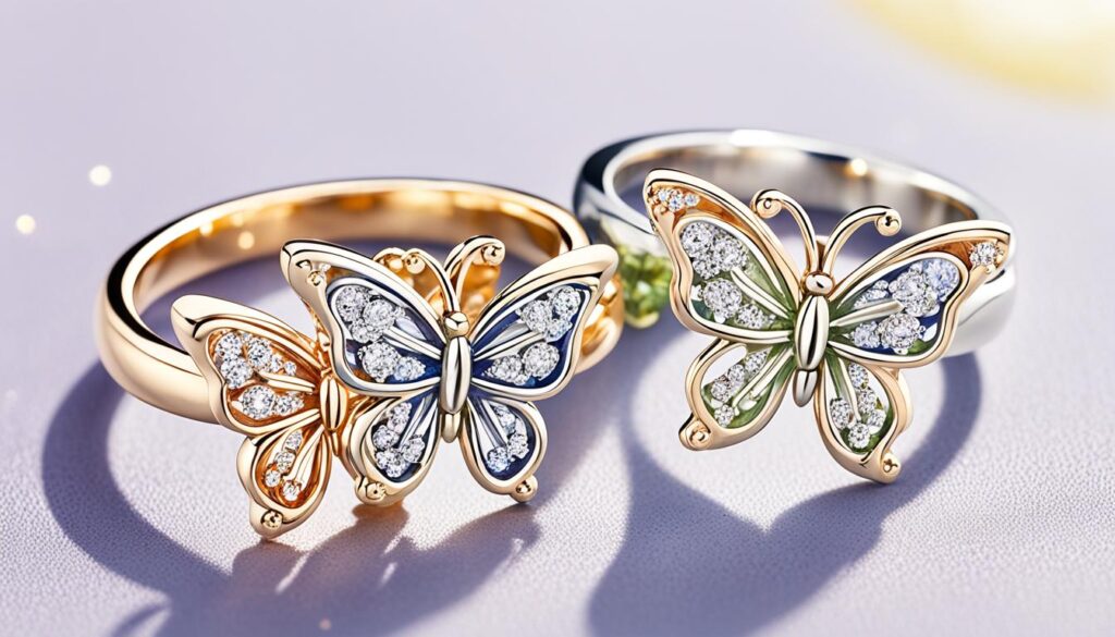 Personalized Butterfly Friendship Rings