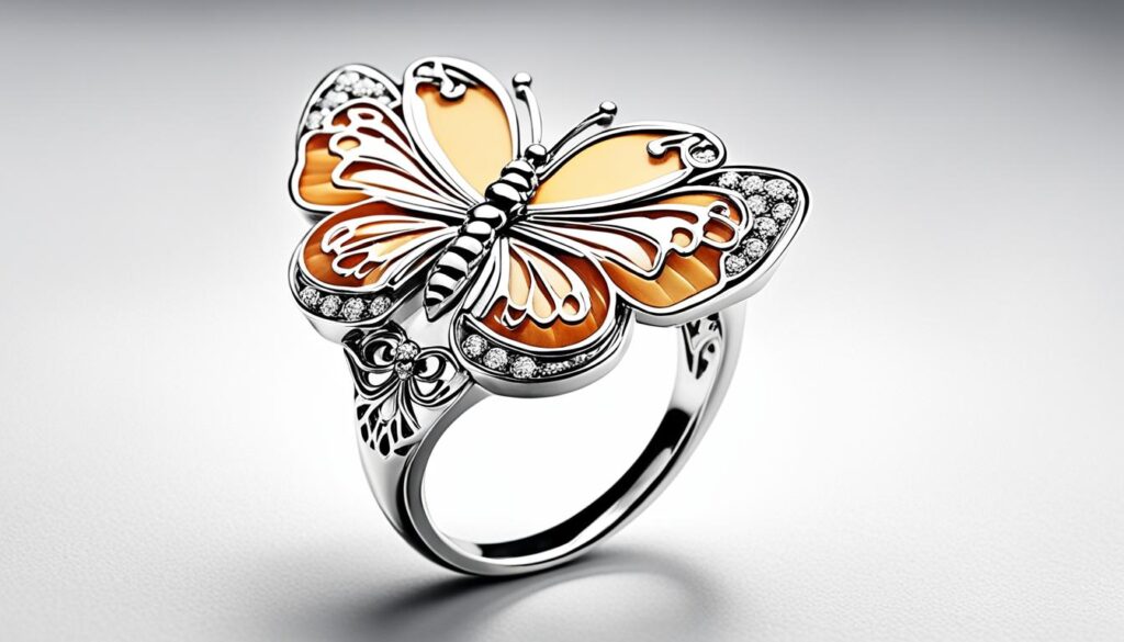 butterfly cameo ring