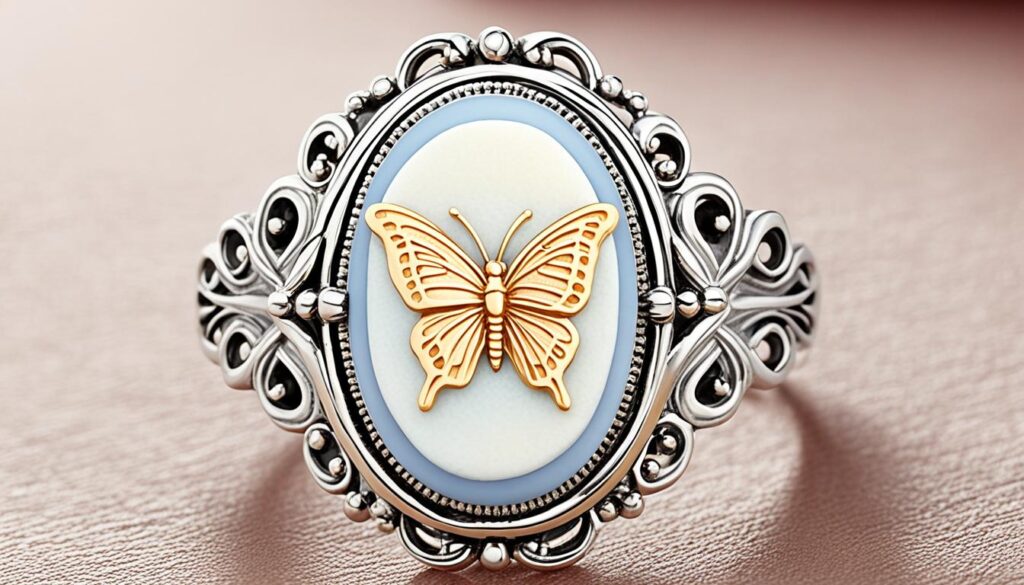 butterfly cameo ring