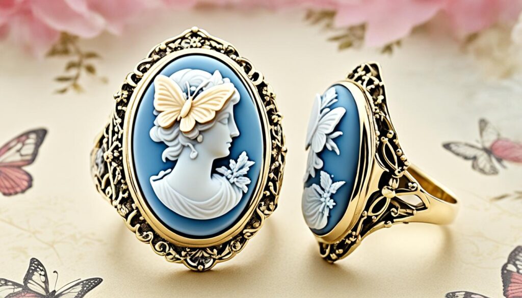 butterfly cameo ring