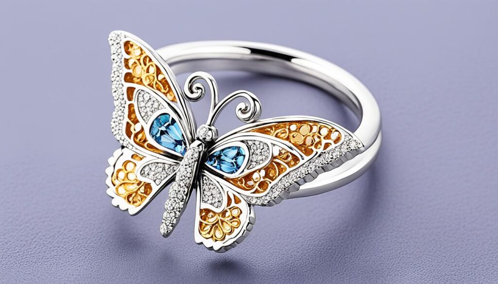 butterfly dangle ring