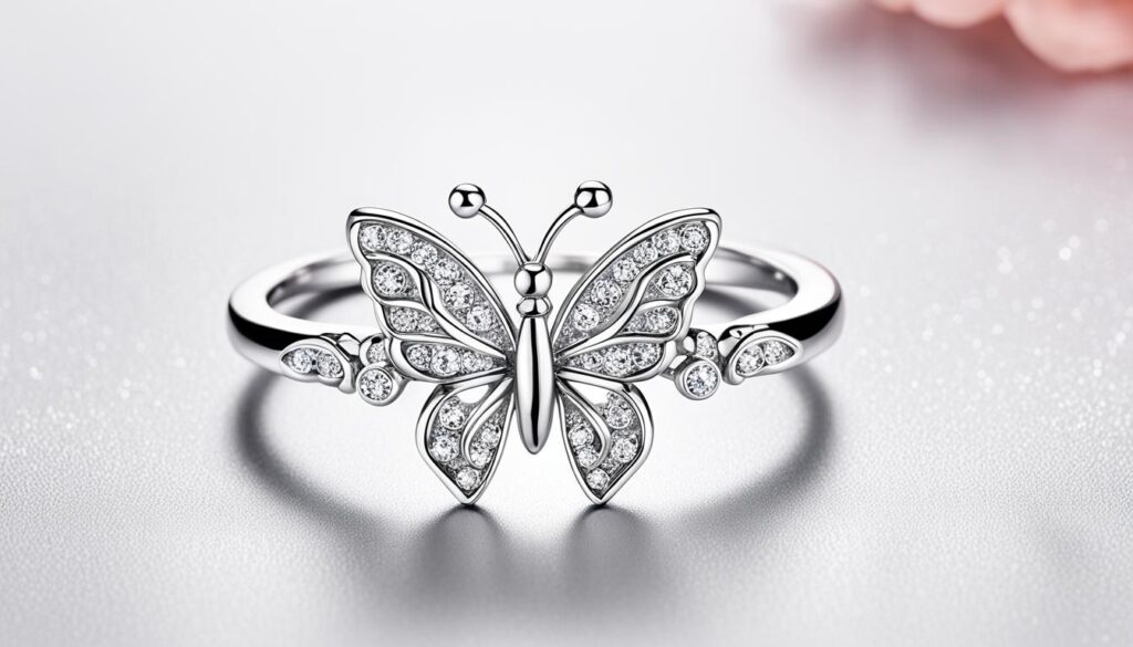 butterfly dangle ring