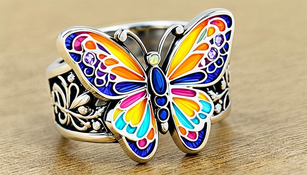 colorful butterfly ring