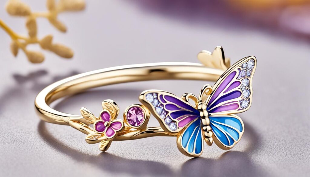 enamel butterfly ring