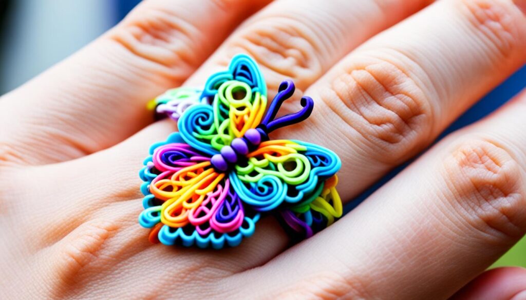 rainbow loom butterfly ring