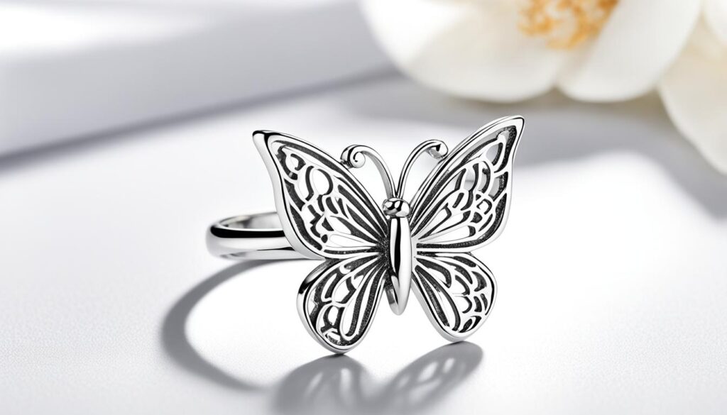 real silver butterfly ring