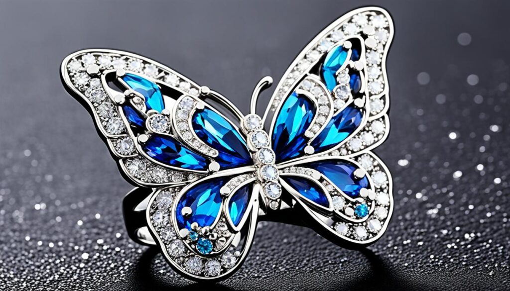 rhinestone butterfly ring