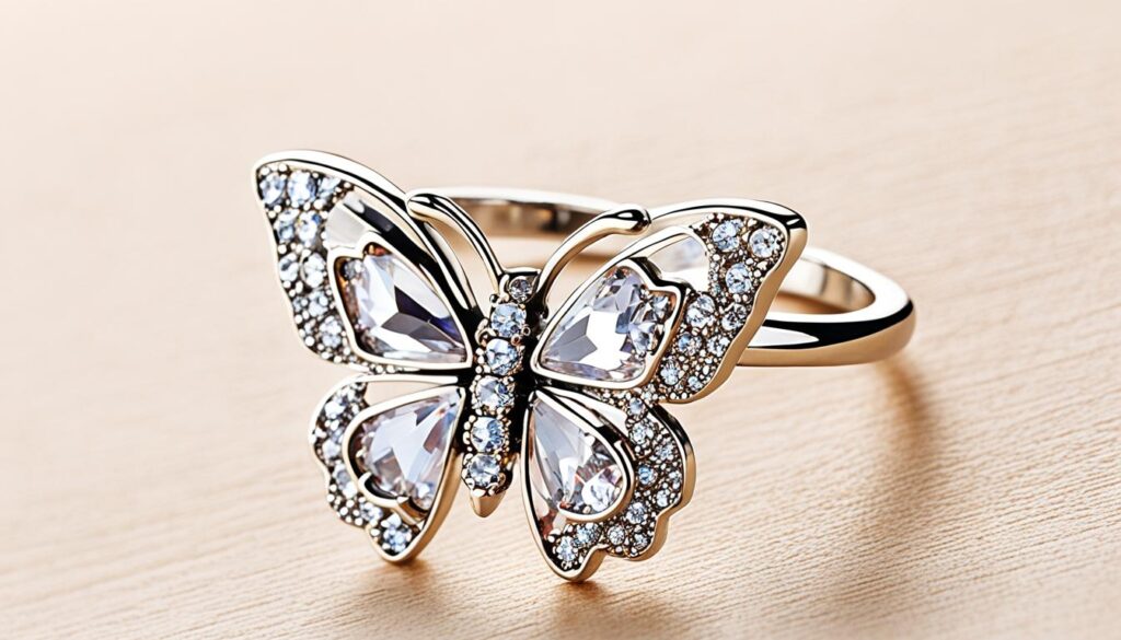 rhinestone butterfly ring