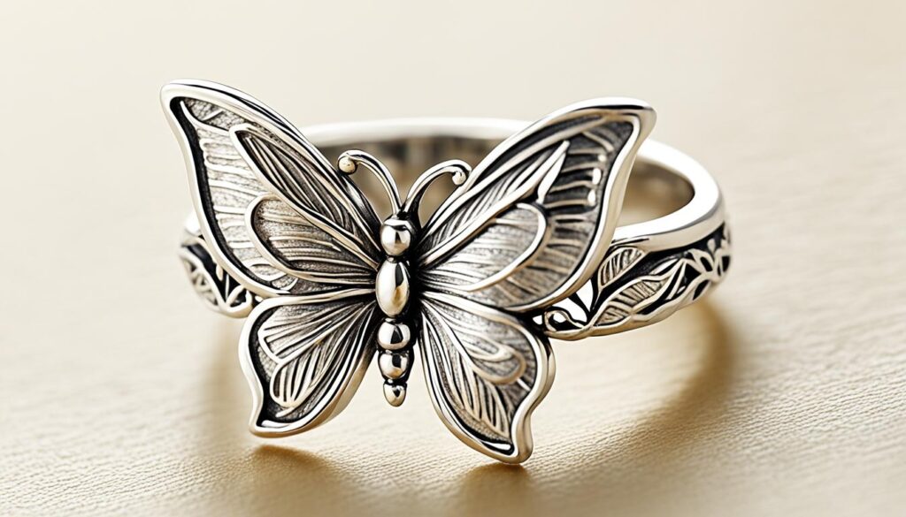 silver butterfly rings