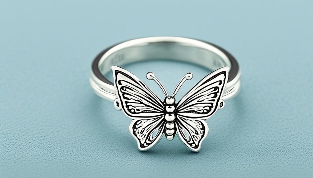 sterling silver toe ring butterfly