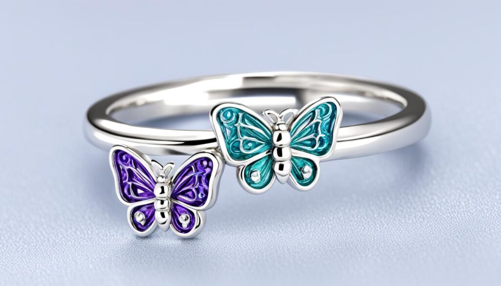 two butterfly ring