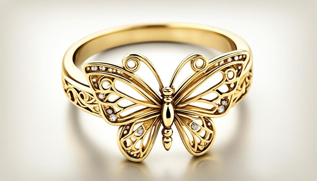 vintage gold butterfly ring