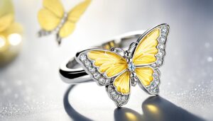 yellow butterfly ring